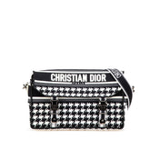 ディオール 千鳥格子 キャンプ ショルダーバッグ ブラック ホワイト キャンバス レディース Dior 【中古】
